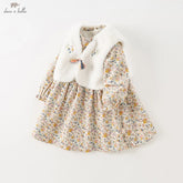 Girl Velvet Dress Set – 2-Piece Winter Outfit